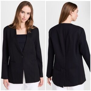 SPANX BLACK COLLARLESS PONTE KNIT MINIMALIST BLAZER LIKE NEW